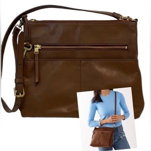 Fossil Fiona Leather Crossbody Brown